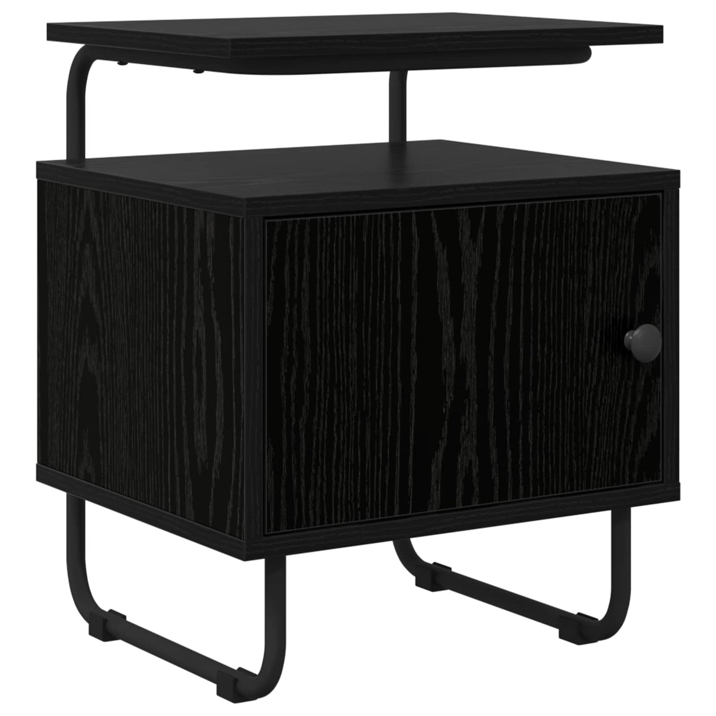 Black Oak Bedside Cabinet Engineered Wood | HomeAndLiving