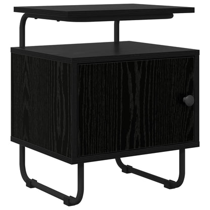Black Oak Bedside Cabinet Engineered Wood | HomeAndLiving