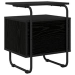 Black Oak Bedside Cabinet Engineered Wood | HomeAndLiving