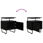 Black Oak Bedside Cabinet Engineered Wood | HomeAndLiving