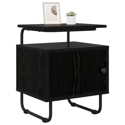 Black Oak Bedside Cabinet Engineered Wood | HomeAndLiving - 2
