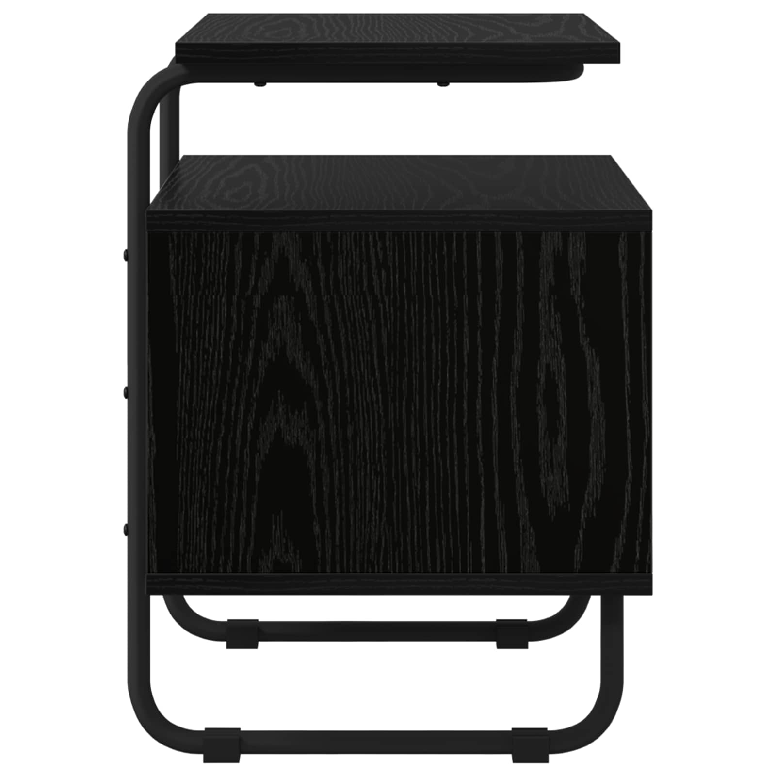 Black Oak Bedside Cabinet Engineered Wood | HomeAndLiving - 5