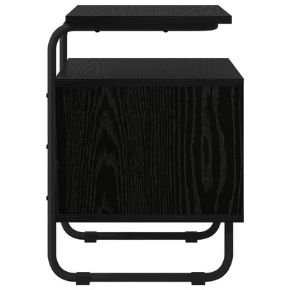 Black Oak Bedside Cabinet Engineered Wood | HomeAndLiving - 5