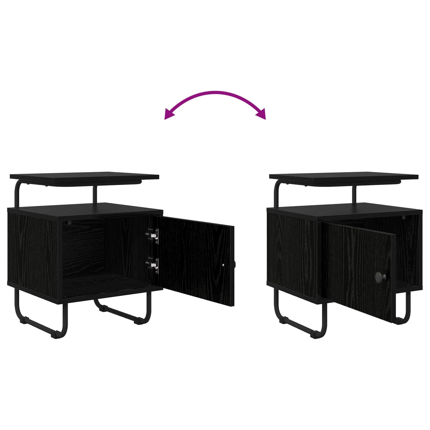 Black Oak Bedside Tables Set of 2 | HomeAndLiving - 10