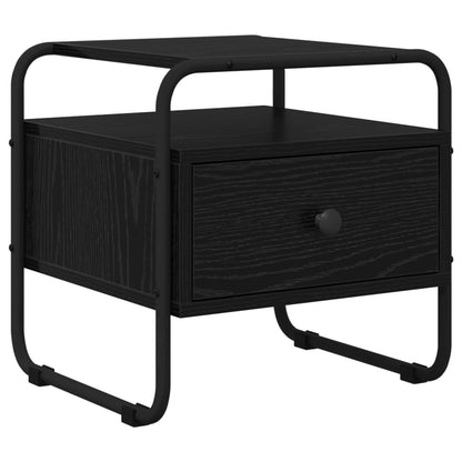 Black Oak Bedside Cabinet Drawer Shelf | HomeAndLiving - 2
