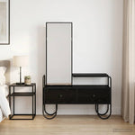 Black Oak Dressing Table Drawer Mirror | HomeAndLiving