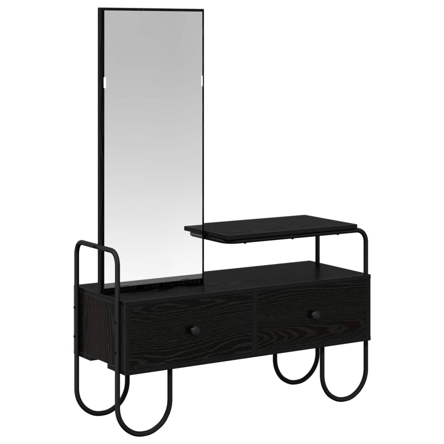 Black Oak Dressing Table Drawer Mirror | HomeAndLiving - 2