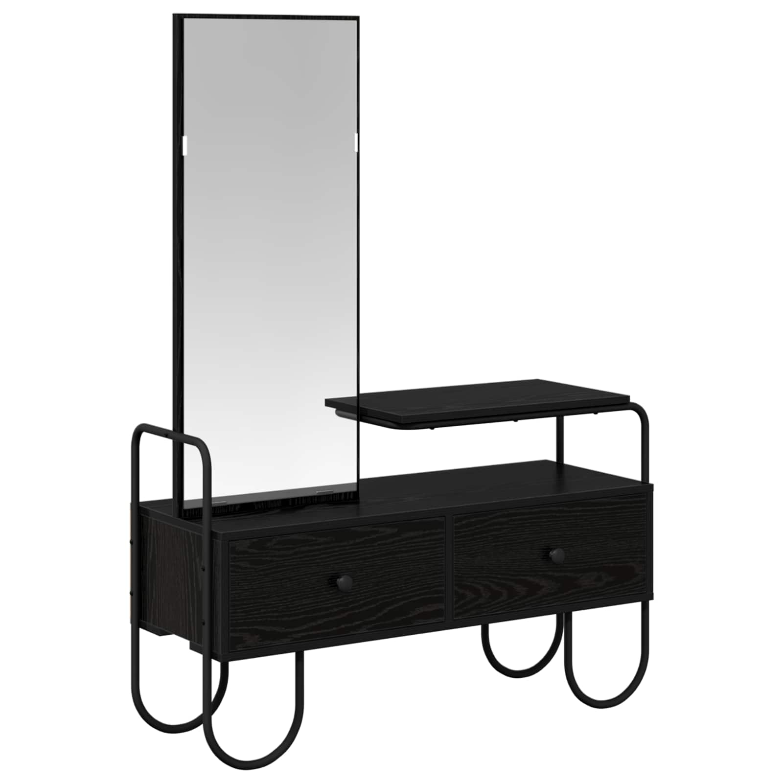 Black Oak Dressing Table Drawer Mirror | HomeAndLiving - 2