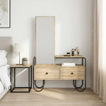 Dressing Table Sonoma Oak 2 Drawer Mirror | HomeAndLiving
