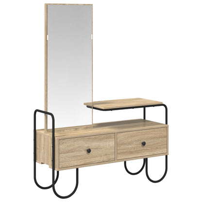 Dressing Table Sonoma Oak 2 Drawer Mirror | HomeAndLiving - 2