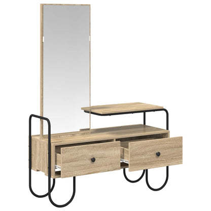Dressing Table Sonoma Oak 2 Drawer Mirror | HomeAndLiving - 4