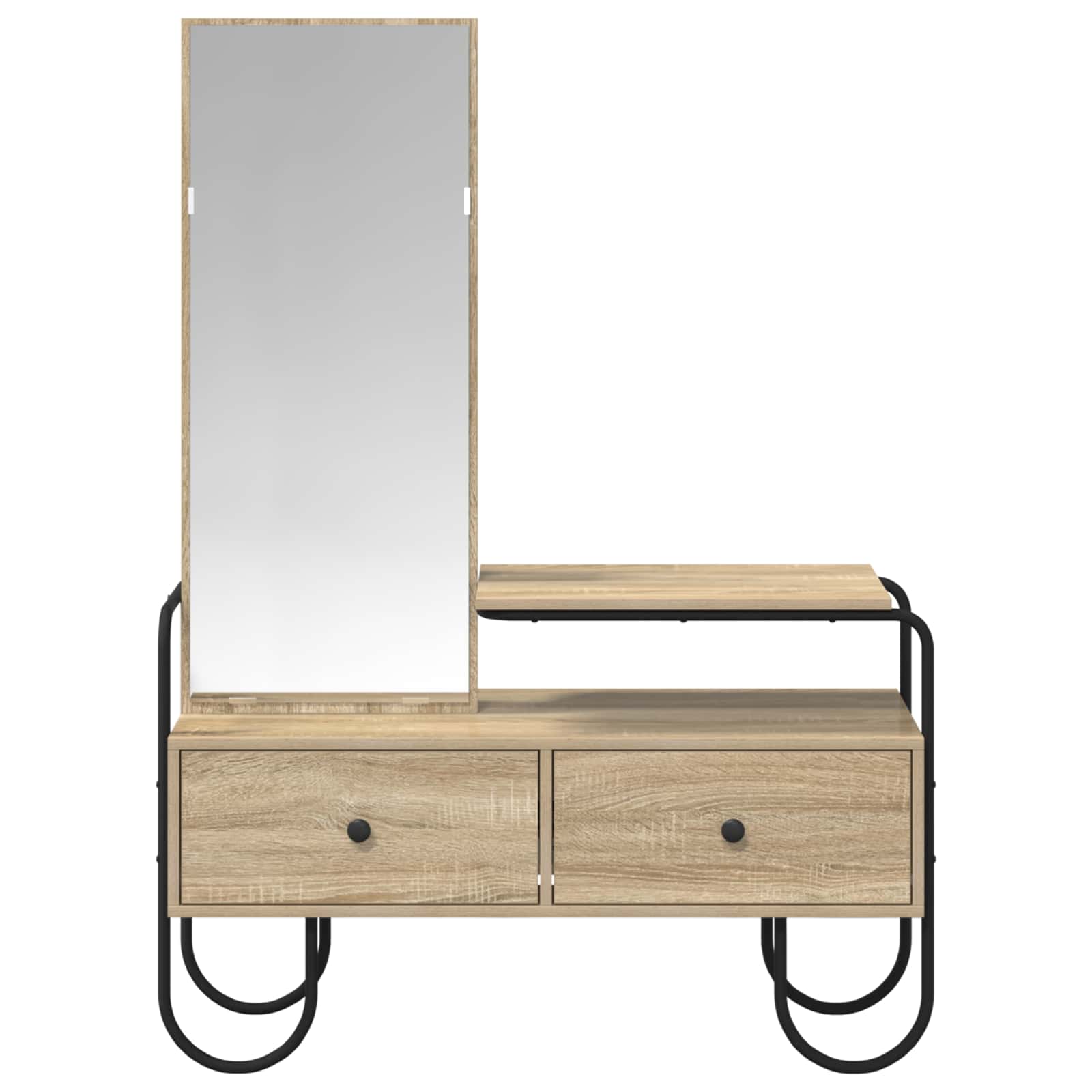 Dressing Table Sonoma Oak 2 Drawer Mirror | HomeAndLiving - 5