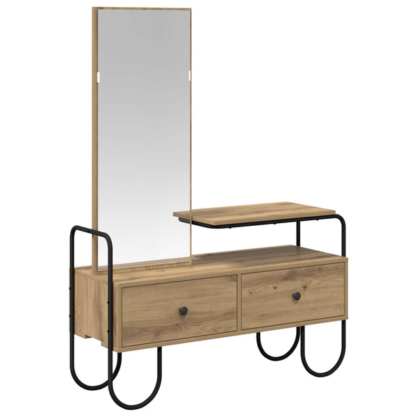  Oak Dressing Table 2 Drawers Mirror | HomeAndLiving