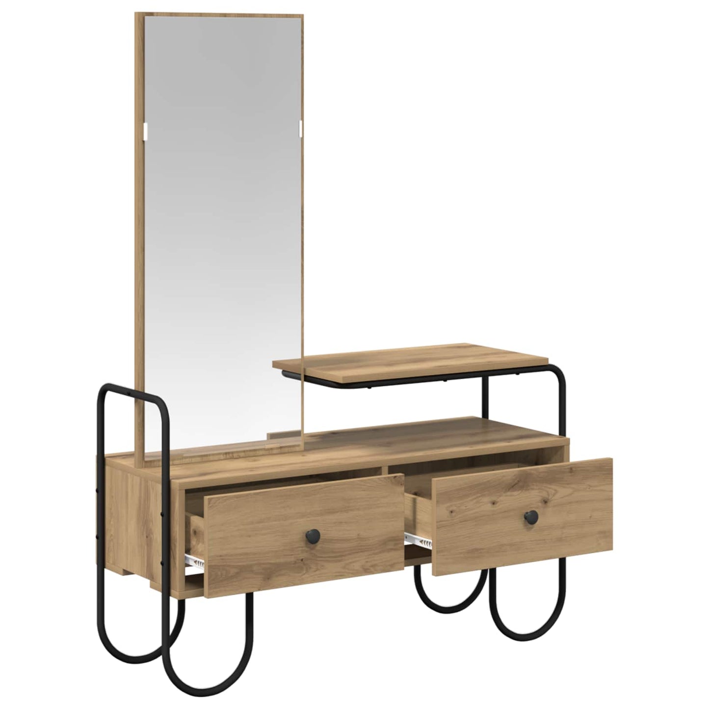 Oak Dressing Table 2 Drawers Mirror | HomeAndLiving - 3