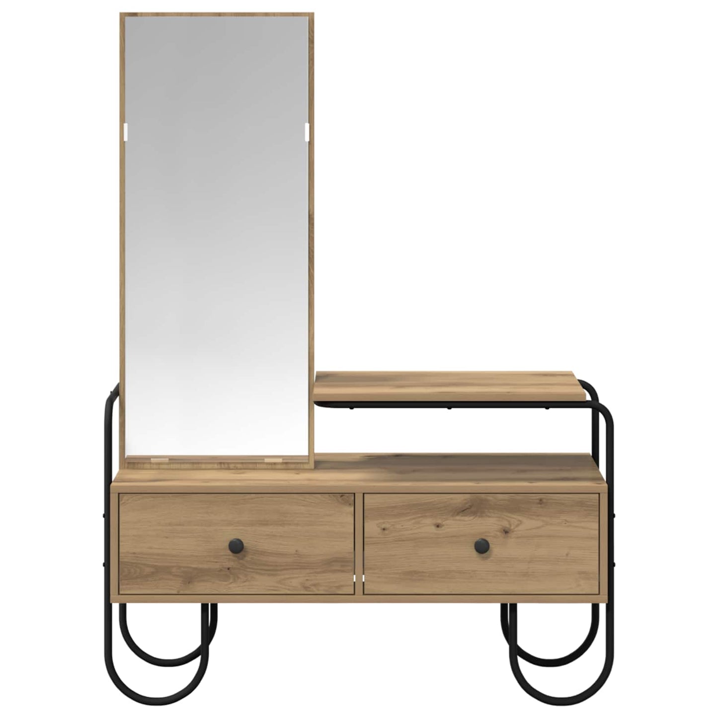 Oak Dressing Table 2 Drawers Mirror | HomeAndLiving - 4