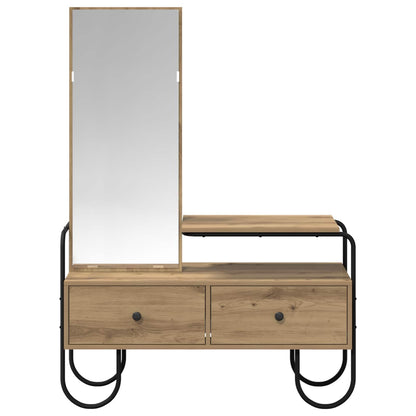 Oak Dressing Table 2 Drawers Mirror | HomeAndLiving - 4