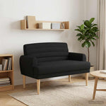 Button Tufted Loveseat Black Velvet 2 Seater | HomeAndLiving