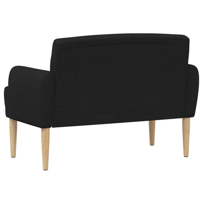 Button Tufted Loveseat Black Velvet 2 Seater - 116×67×80cm - 5