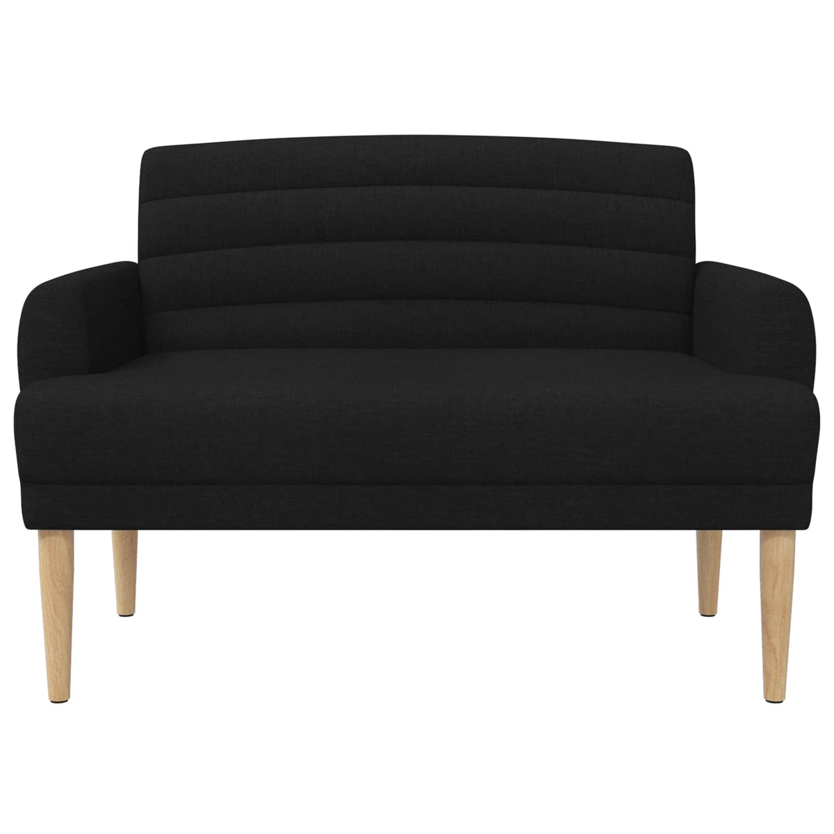 Button Tufted Loveseat Black Velvet 2 Seater - 116×67×80cm - 3