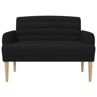 Button Tufted Loveseat Black Velvet 2 Seater - 116×67×80cm - 3