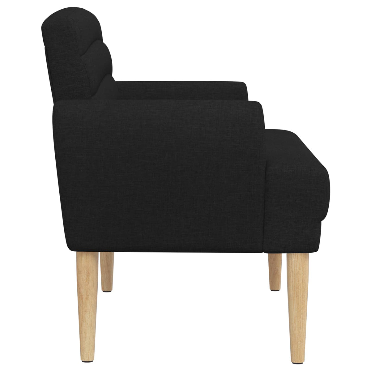 Button Tufted Loveseat Black Velvet 2 Seater - 116×67×80cm - 4