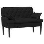 Button Tufted Loveseat Black Velvet 2 Seater | HomeAndLiving