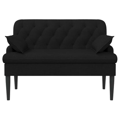 Button Tufted Loveseat Black Velvet 2 Seater - 111×68×80cm - 3