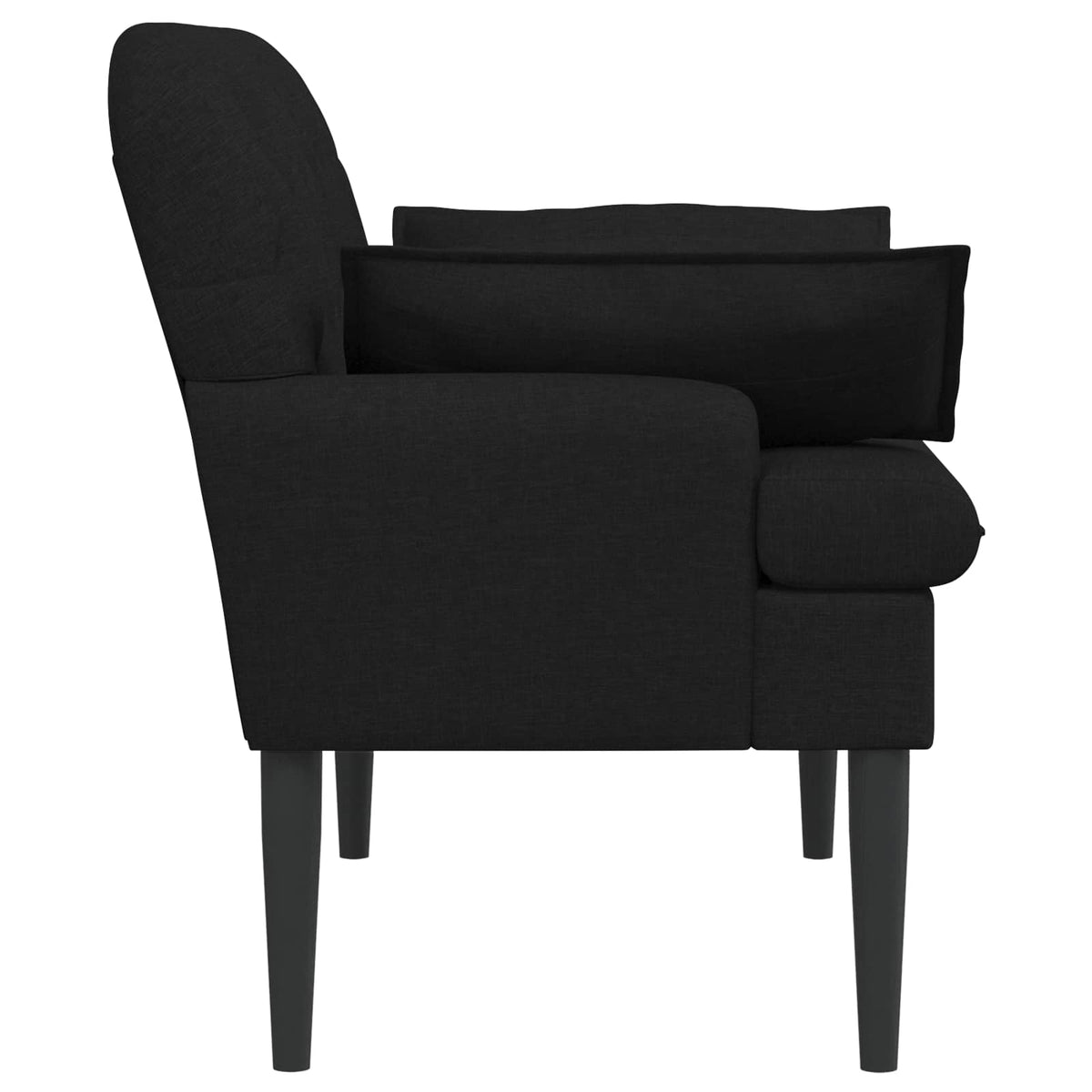 Button Tufted Loveseat Black Velvet 2 Seater - 111×68×80cm - 4