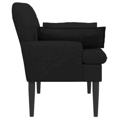 Button Tufted Loveseat Black Velvet 2 Seater - 111×68×80cm - 4
