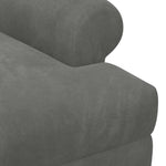 Velvet Button Tufted Loveseat Dark Grey | HomeAndLiving