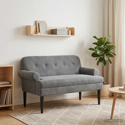 Velvet Button Tufted Loveseat Dark Grey | HomeAndLiving