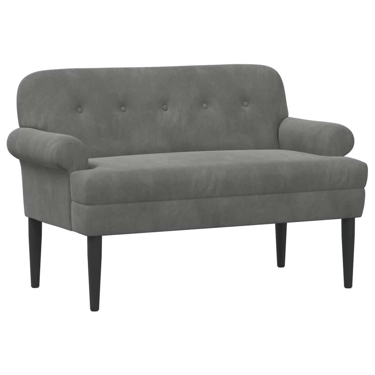 Velvet Button Tufted Loveseat Dark Grey | HomeAndLiving - 2