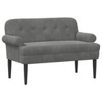 Velvet Button Tufted Loveseat Dark Grey | HomeAndLiving