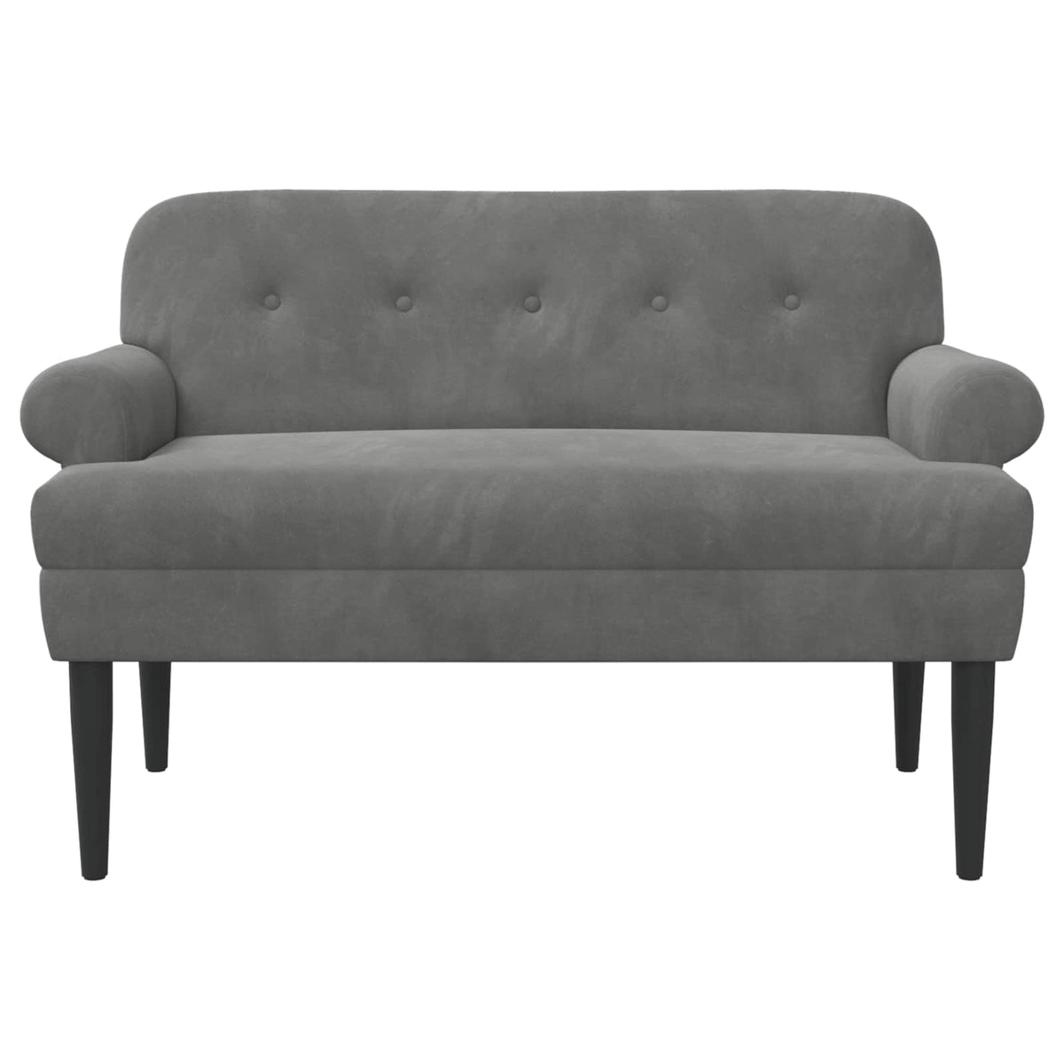 Velvet Button Tufted Loveseat Dark Grey | HomeAndLiving - 3