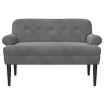 Velvet Button Tufted Loveseat Dark Grey | HomeAndLiving