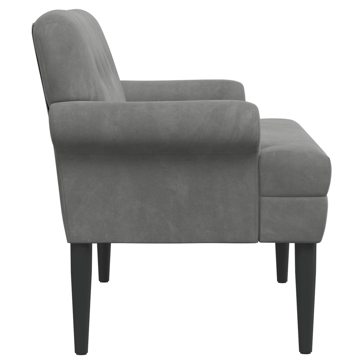 Velvet Button Tufted Loveseat Dark Grey | HomeAndLiving - 4