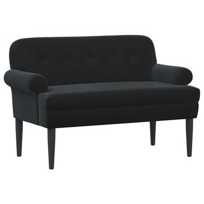 Black Velvet Button Tufted Loveseat Sofa | HomeAndLiving - 2