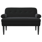 Black Velvet Button Tufted Loveseat Sofa | HomeAndLiving