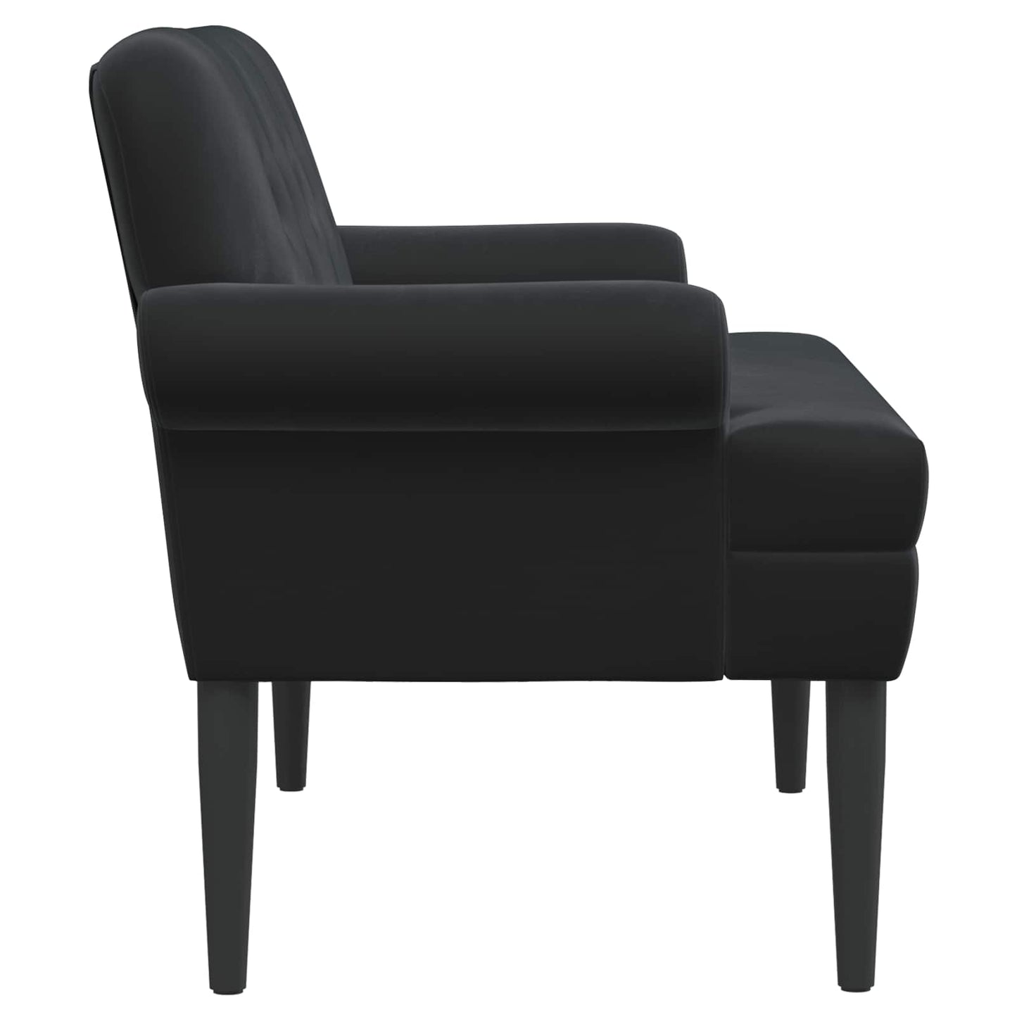 Black Velvet Button Tufted Loveseat Sofa | HomeAndLiving - 4