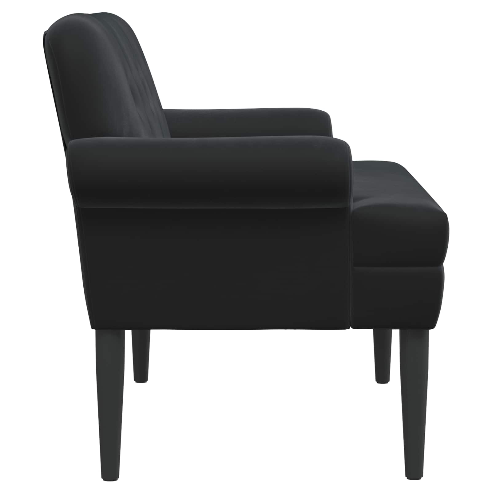 Black Velvet Button Tufted Loveseat Sofa | HomeAndLiving - 4