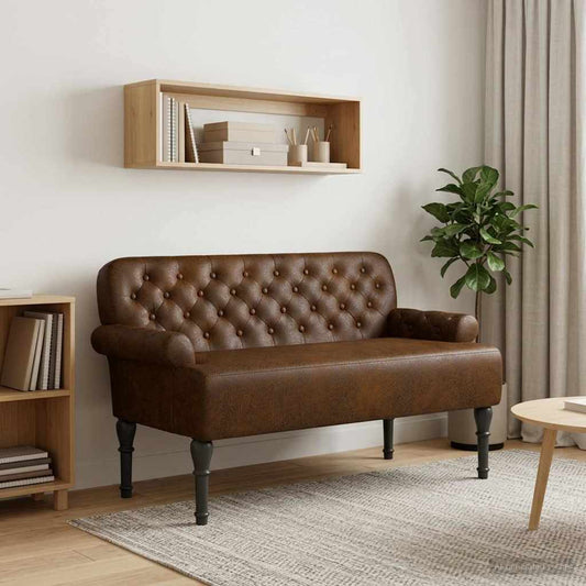 Button Tufted Loveseat Brown 2 Seater | HomeAndLiving