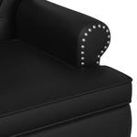 Button Tufted Loveseat Black Faux Leather | HomeAndLiving