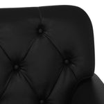 Button Tufted Loveseat Black Faux Leather | HomeAndLiving