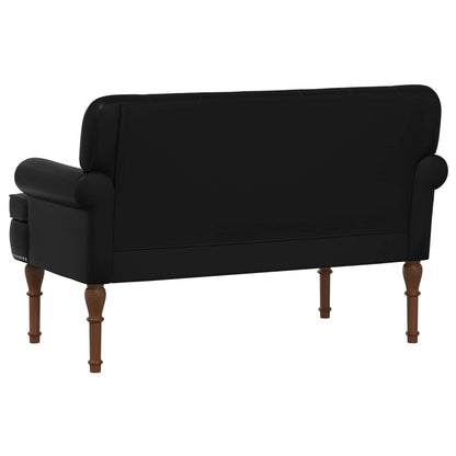 Button Tufted Loveseat Black Faux Leather | HomeAndLiving - 5