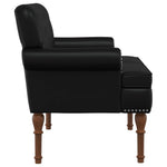 Button Tufted Loveseat Black Faux Leather | HomeAndLiving