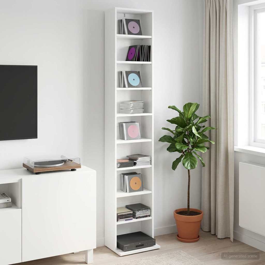 White Media Cabinet Storage 33 cm x 175 cm