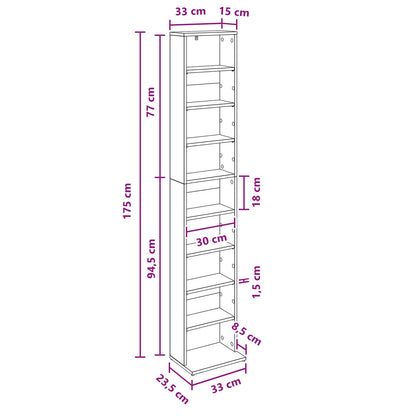 White Media Cabinet Storage 33 cm x 175 cm
