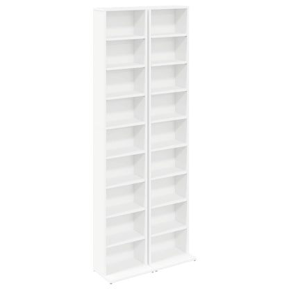 Media Cabinet White Engineered 33 cm x 23.5 cm x 175 cm