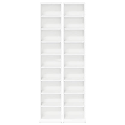 Media Cabinet White Engineered 33 cm x 23.5 cm x 175 cm