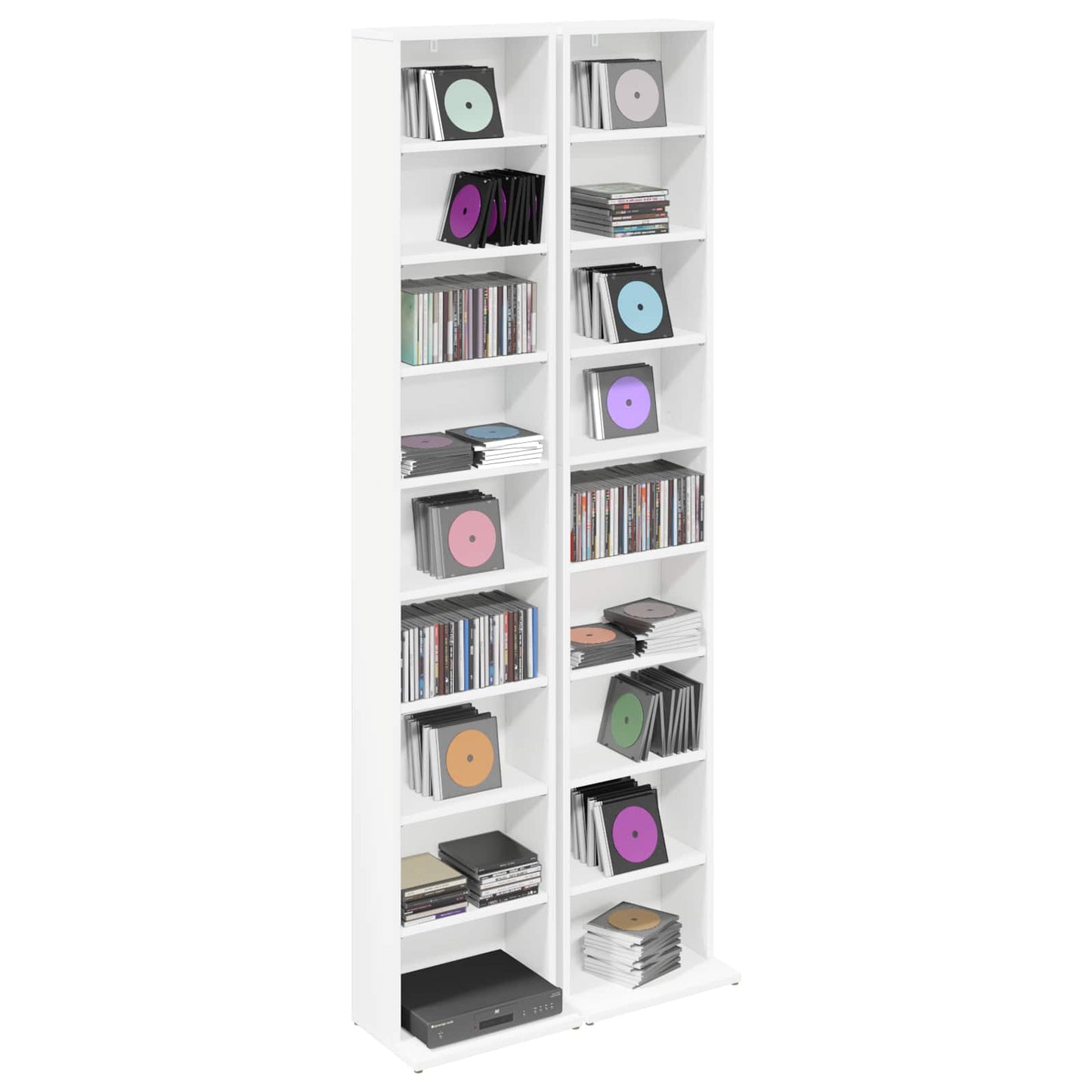 Media Cabinet White Engineered 33 cm x 23.5 cm x 175 cm